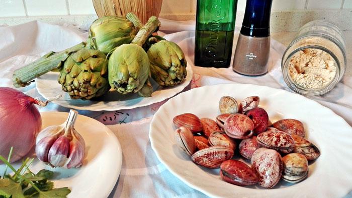 Alcachofas con almejas