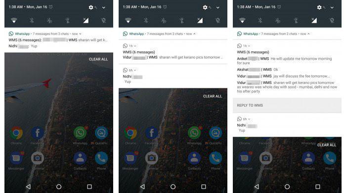 notificaciones de Android 7.0 Nougat