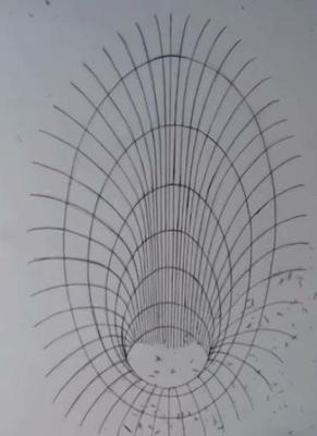 paso 4 para dibujar en 3d un hoyo