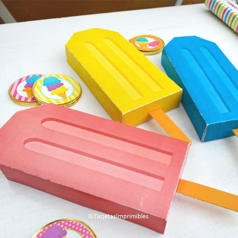 cajitas imprimibles helados