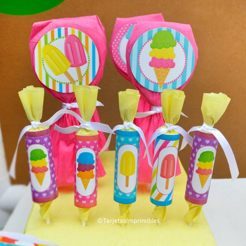 candy bar temático de helados