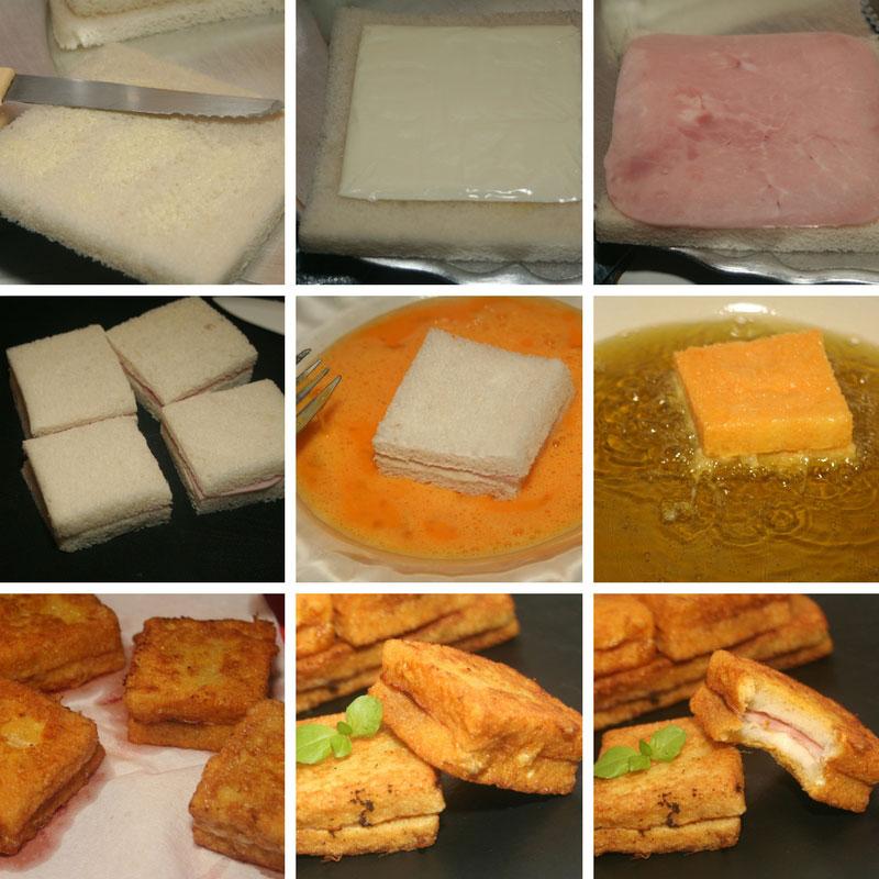 receta emparedados de jamon y queso