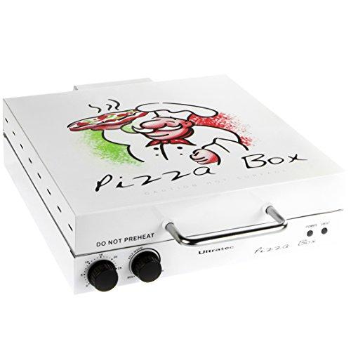 Ultratec Pizza Box - Horno para pizzas con forma de caja, resultados profesionales sin precalentamiento, color blanco