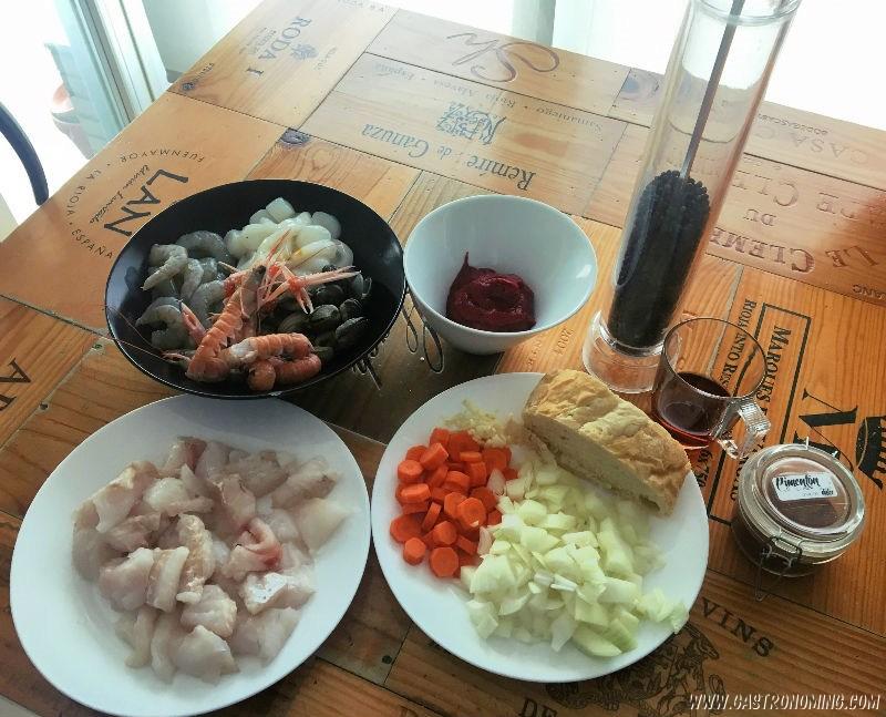 sopa de pescado y marisco