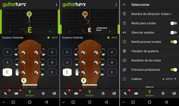 afinador para android de guitarra de 6,7 y 12 cuerdas, Ukelele, Cavaquinho, bajo, violin, mandolina, banjo y balalaica