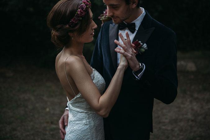Boda otoño azul marsala