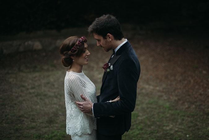 Boda otoño azul marsala