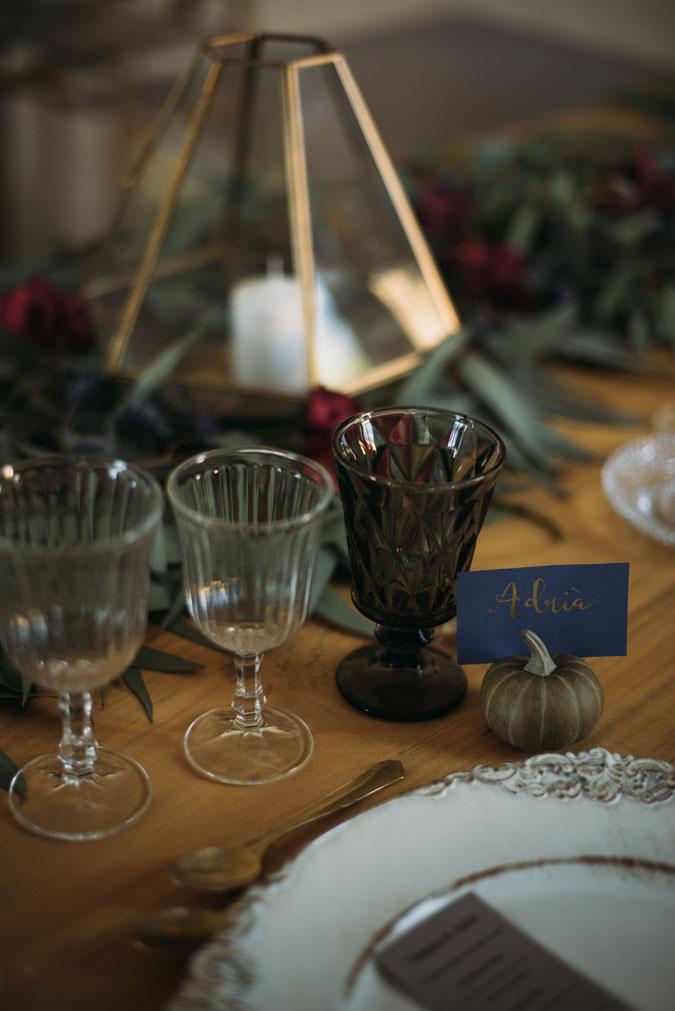 Boda otoño azul marsala