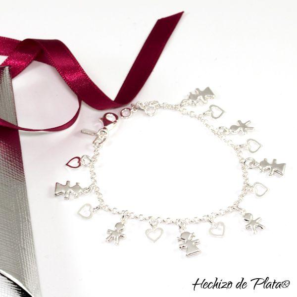 Pulsera de plata con colgantes de Hechizo de Plata Joyería