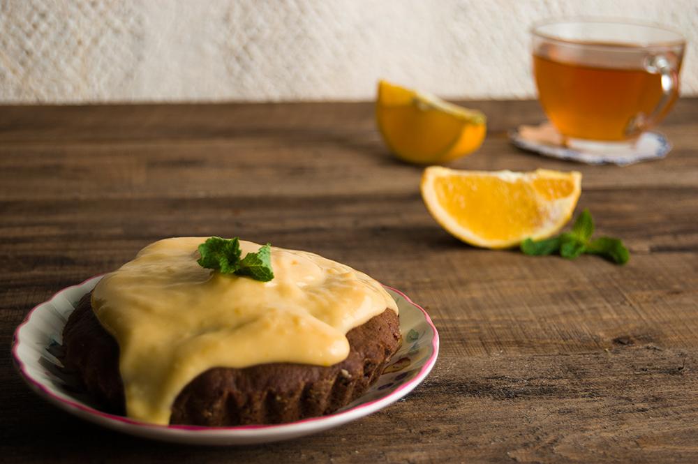 tartaleta de chocolate con orange curd