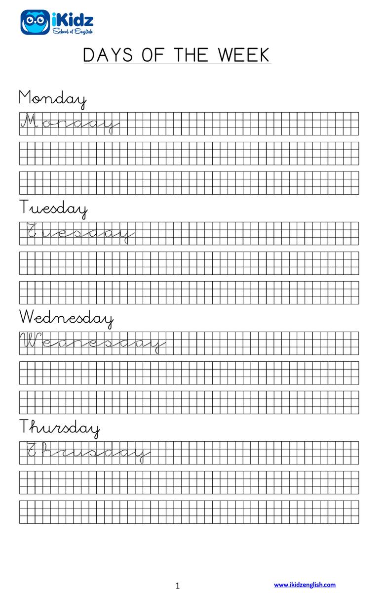 Microsoft Word - Days of the week.docx