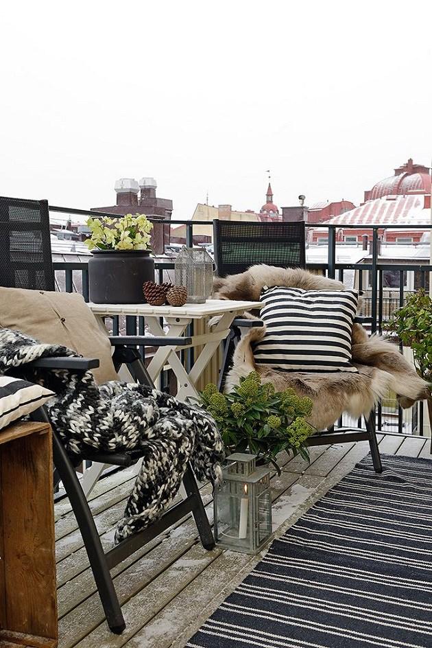 Cojines y mantas para tu terraza en invierno