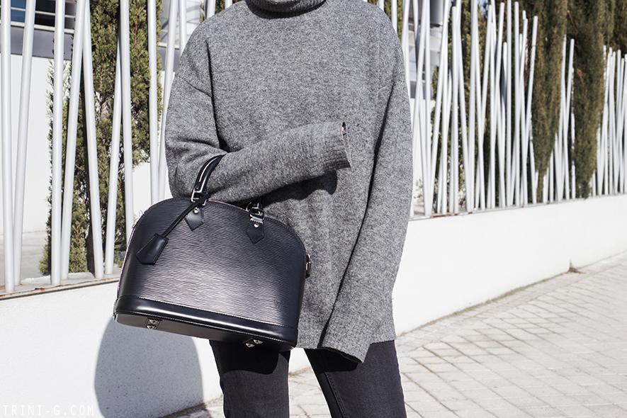 Trini |Balenciaga turtleneck sweater Céline Bam Bam ankle boots