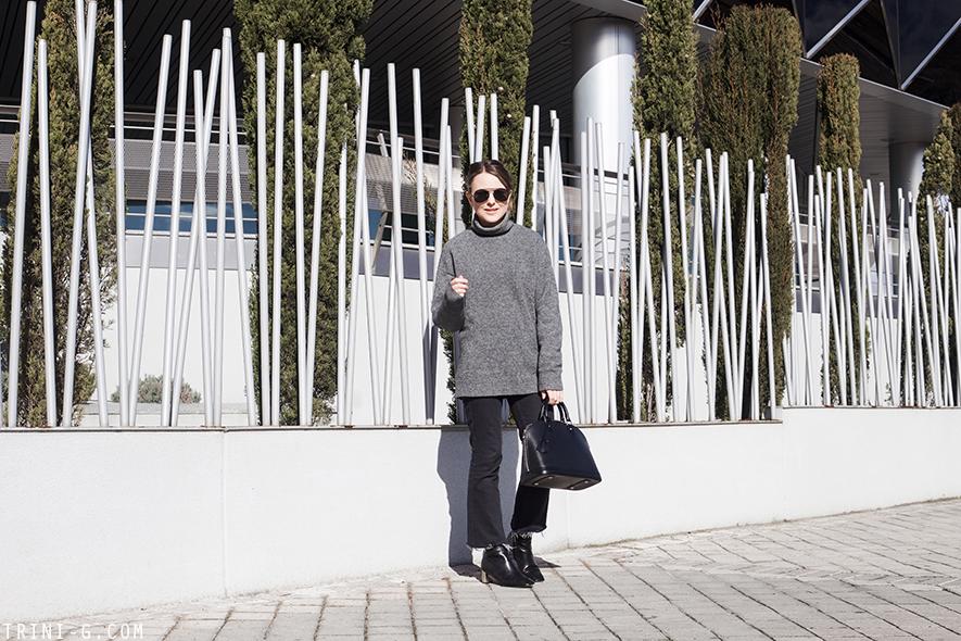 Trini |Balenciaga turtleneck sweater Céline Bam Bam ankle boots