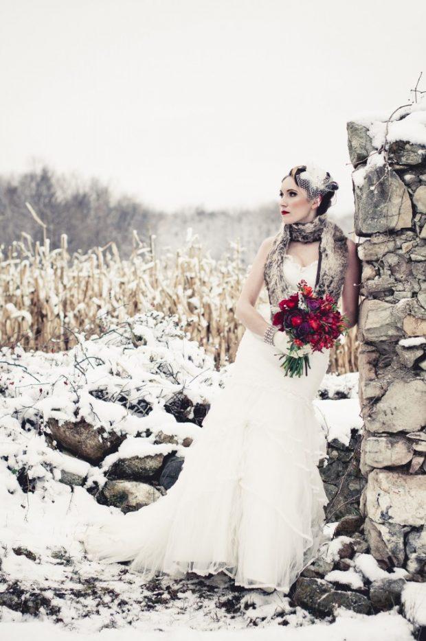 winter bride shooting