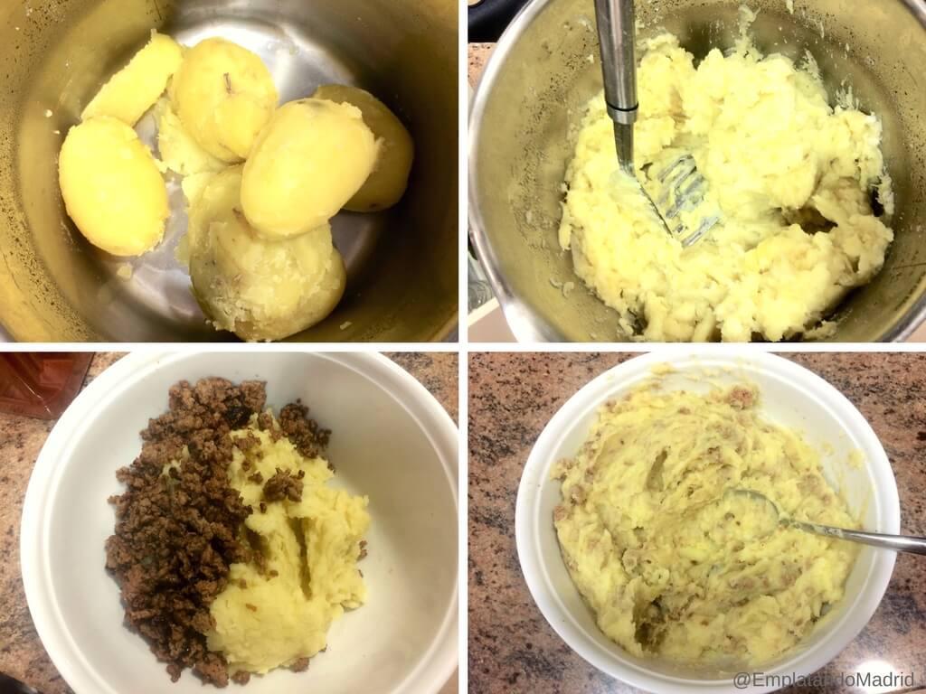 Hacemos el relleno de carne de las bombas