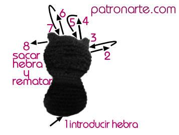 gato de crochet como hacer las orejas