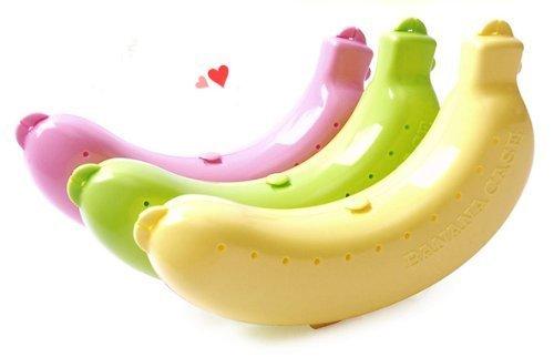 Banana Case Lunch Box Protector Container Holder Carrier Storage 3 Colours Yellow Green Pink (Yellow) by Nesa Ltd