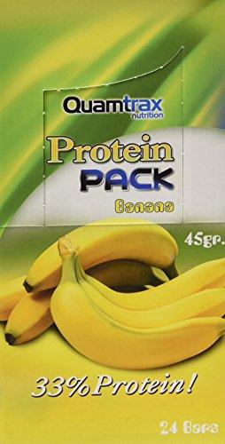 Quamtrax Nutrition Caja Protein Pack, Sabor a Plátano - 24 Barritas