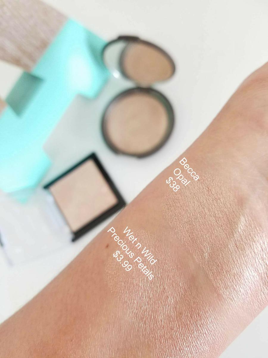 wet n wild megaglo precious petals dupe opal becca