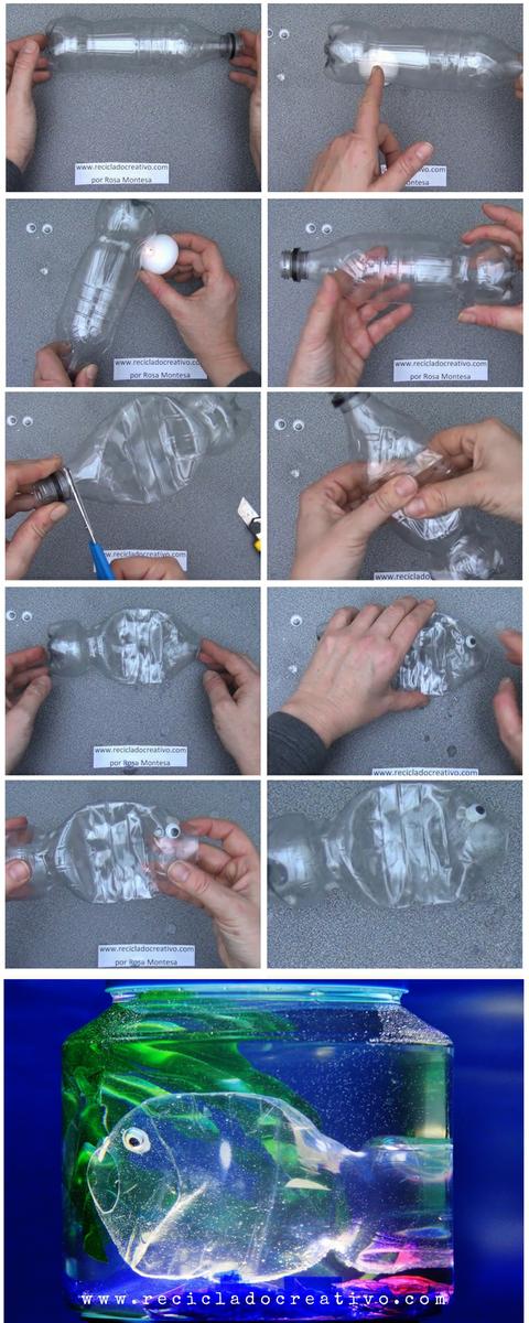 Paso a paso. Cómo realizar un pez con una botella de Cocacola