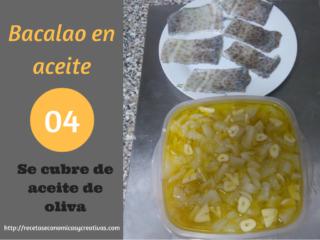 Bacalao en aceite - Se cubre de aceite
