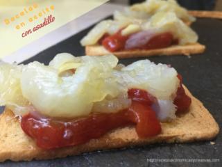 Bacalao en aceite con asadillo