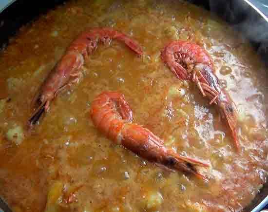 Arroz meloso con gambas y sepia