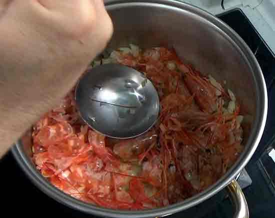 Arroz meloso con gambas y sepia
