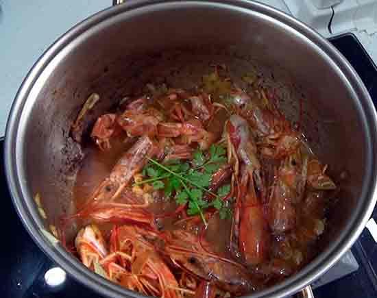 Arroz meloso con gambas y sepia