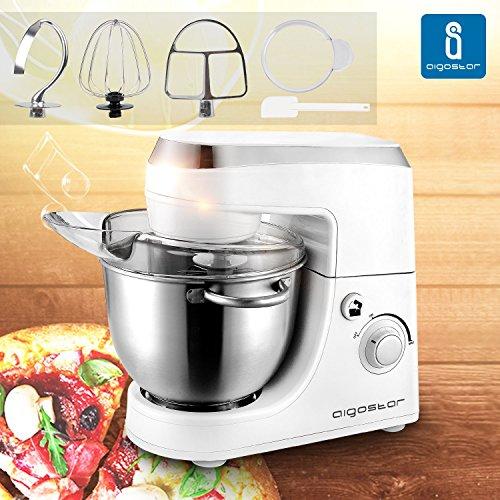 Aigostar Piccolo Mamma White 30HMA - Robot de cocina: Mezcladora, Amasadora, Batidora. Color blanco. Libre de BPA.