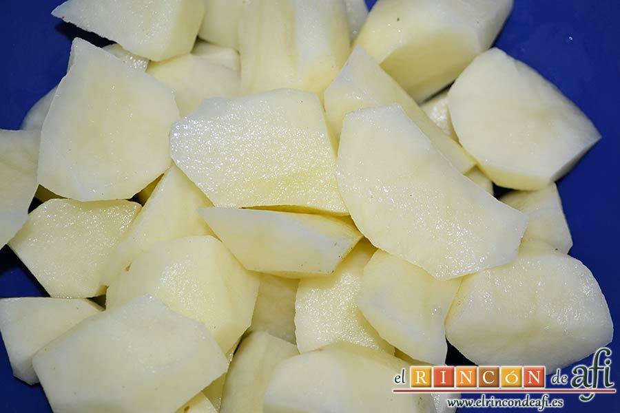 Pote asturiano, pelas y triscar las papas