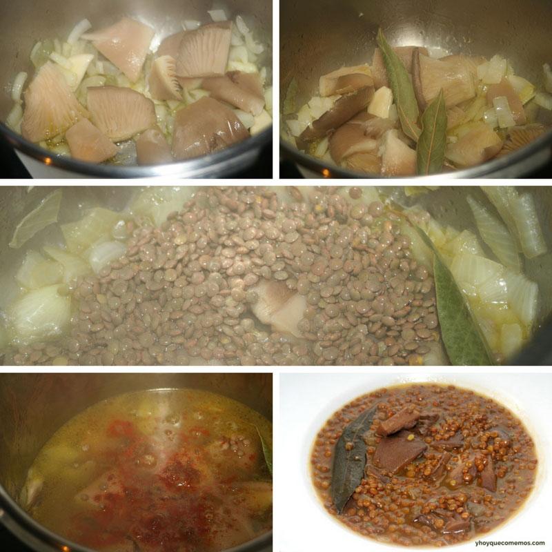 receta de lentejas con setas