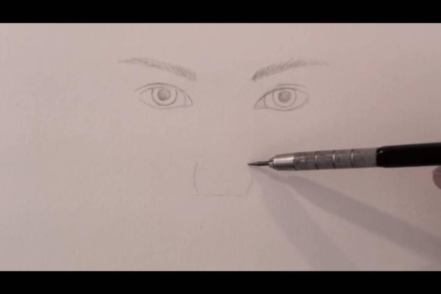 paso 3 para dibujar una nariz realista