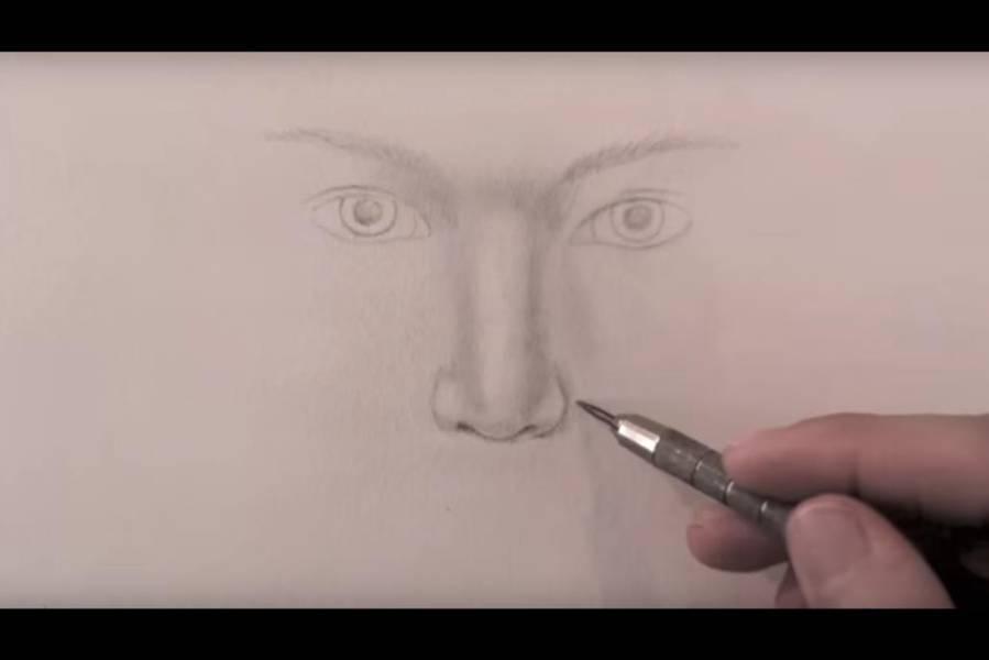 paso 8 para dibujar una nariz realista