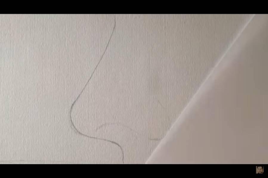 paso 1 para aprender a dibujar una nariz de perfil