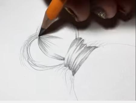 paso 3 para dibujar cabello realista