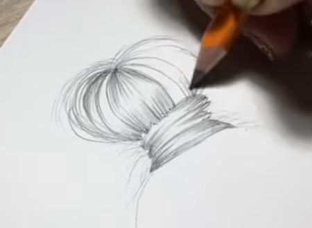 paso 3 para dibujar cabello realistaa