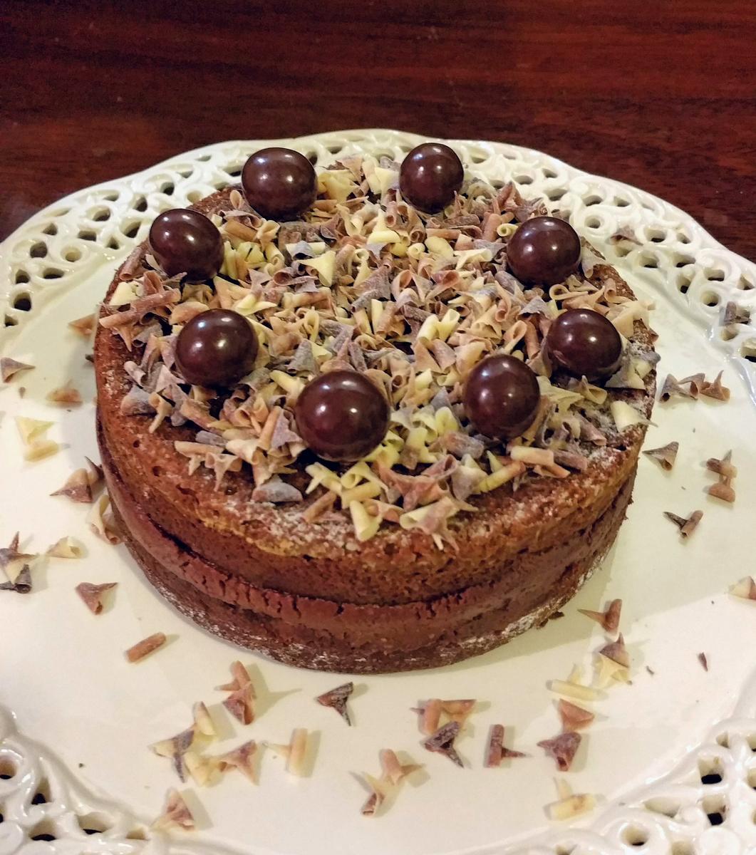 Tarta de plátano con relleno de chocolate (sin gluten y Paleo)