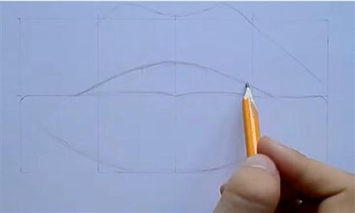 paso 1 para aprender a dibujar labios realistas