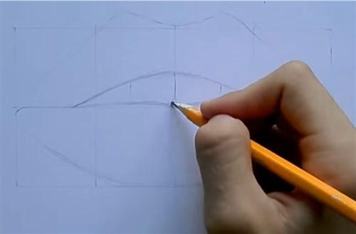 paso 2 para aprender a dibujar labios realistas