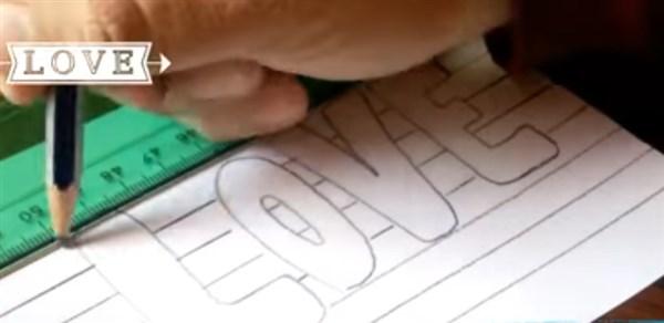 paso 2 para dibujar letras en 3d