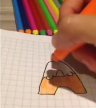 paso 3 para dibujar letras en llamas