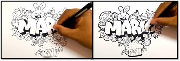 paso 4 para dibujar letras en graffiti