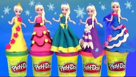 vestir princesa elsa con plastilina play doh