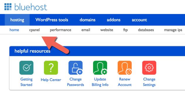 paso 1 para instalar un blog de wordpress en bluehost
