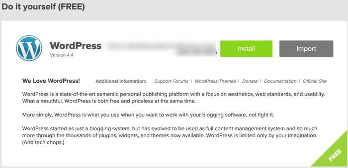 paso 3 para instalar un blog de wordpress en bluehost