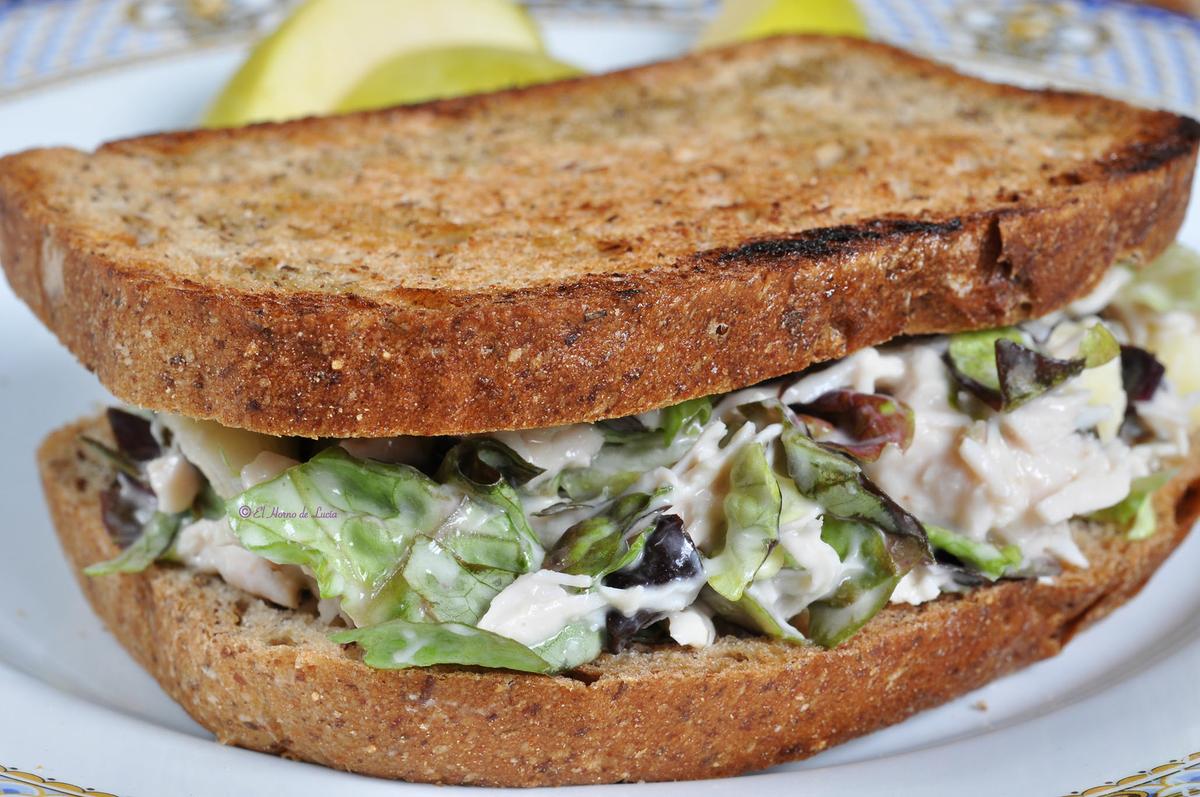 Sándwich de pollo y manzana (sin gluten) Cocina