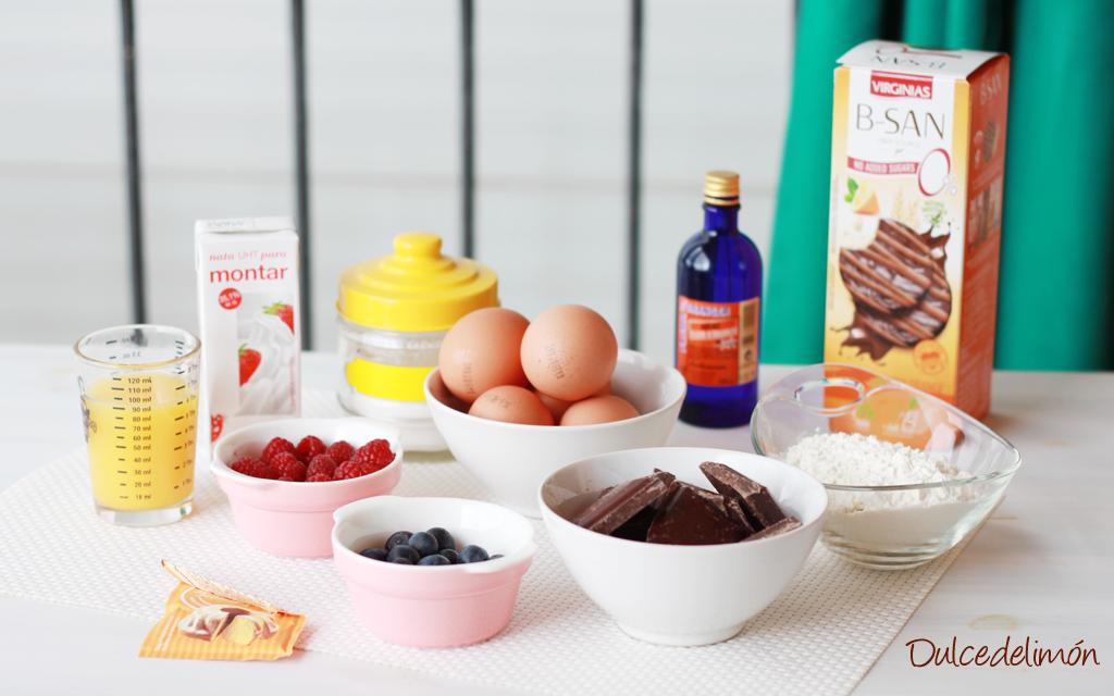 Charlota de Chocolate a la Naranja sin Azúcar para Dos