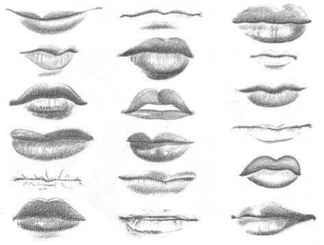 como dibujar labios de niños